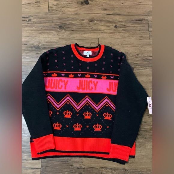 NEW JUICY COUTURE RED CROWN AND HEART SWEATER - Picture 6 of 7